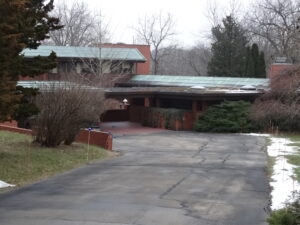 Looking up the driveway at the Boyd House