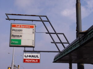 service station sign