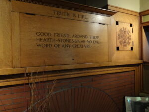 quote over fireplace