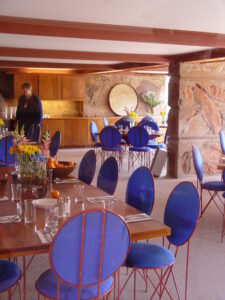 blue chairs at Taliesin